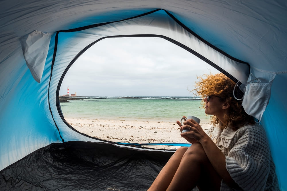 Neso Tenda da Spiaggia Tents con Ancoraggio a Sabbia, Parasole Bianca –